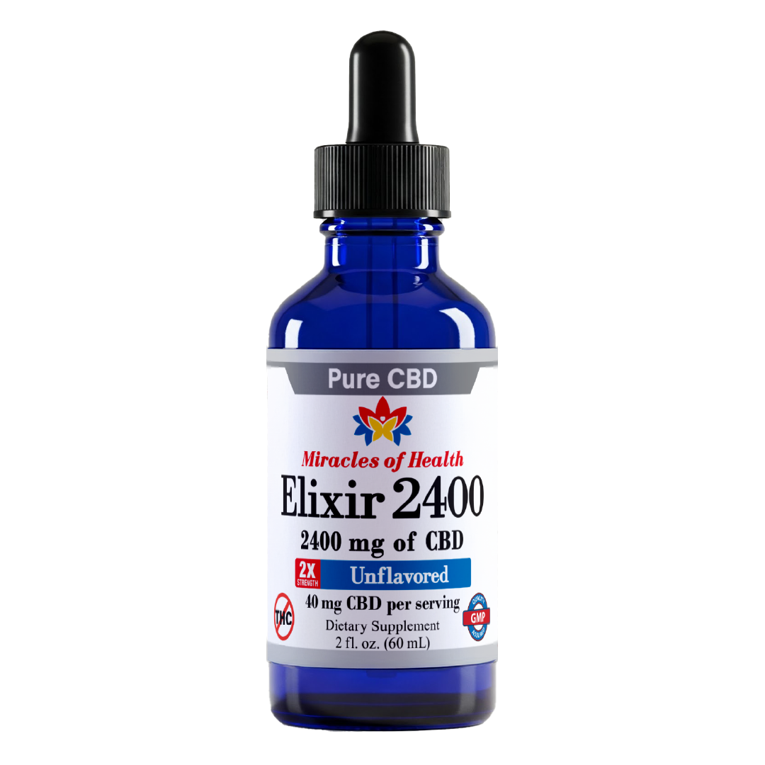 Unflavored CBD Isolate Elixir 2400 | 99% Pure CBD infused with Olive Oil | THC-Free