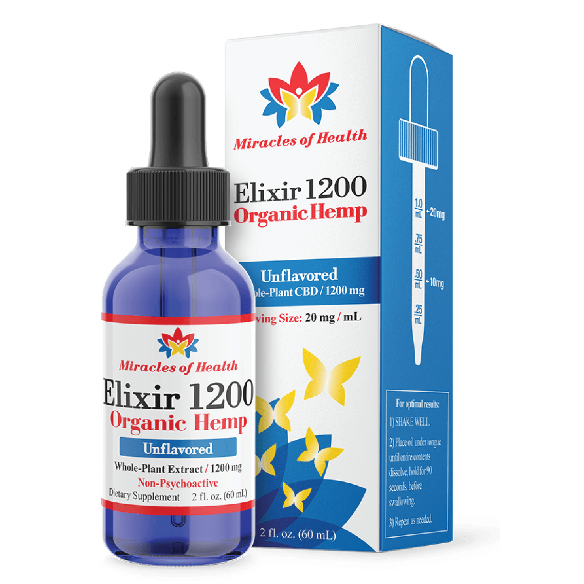 Unflavored Full Spectrum CBD Elixir 1200 | 1200mg CBD Infused with Organic Olive Oil
