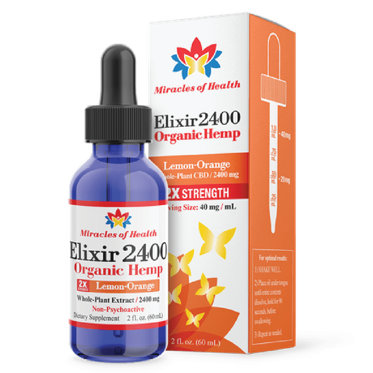 Lemon-Orange Full Spectrum CBD Elixir 2400 | 2400 mg CBD Infused with Organic Olive Oil