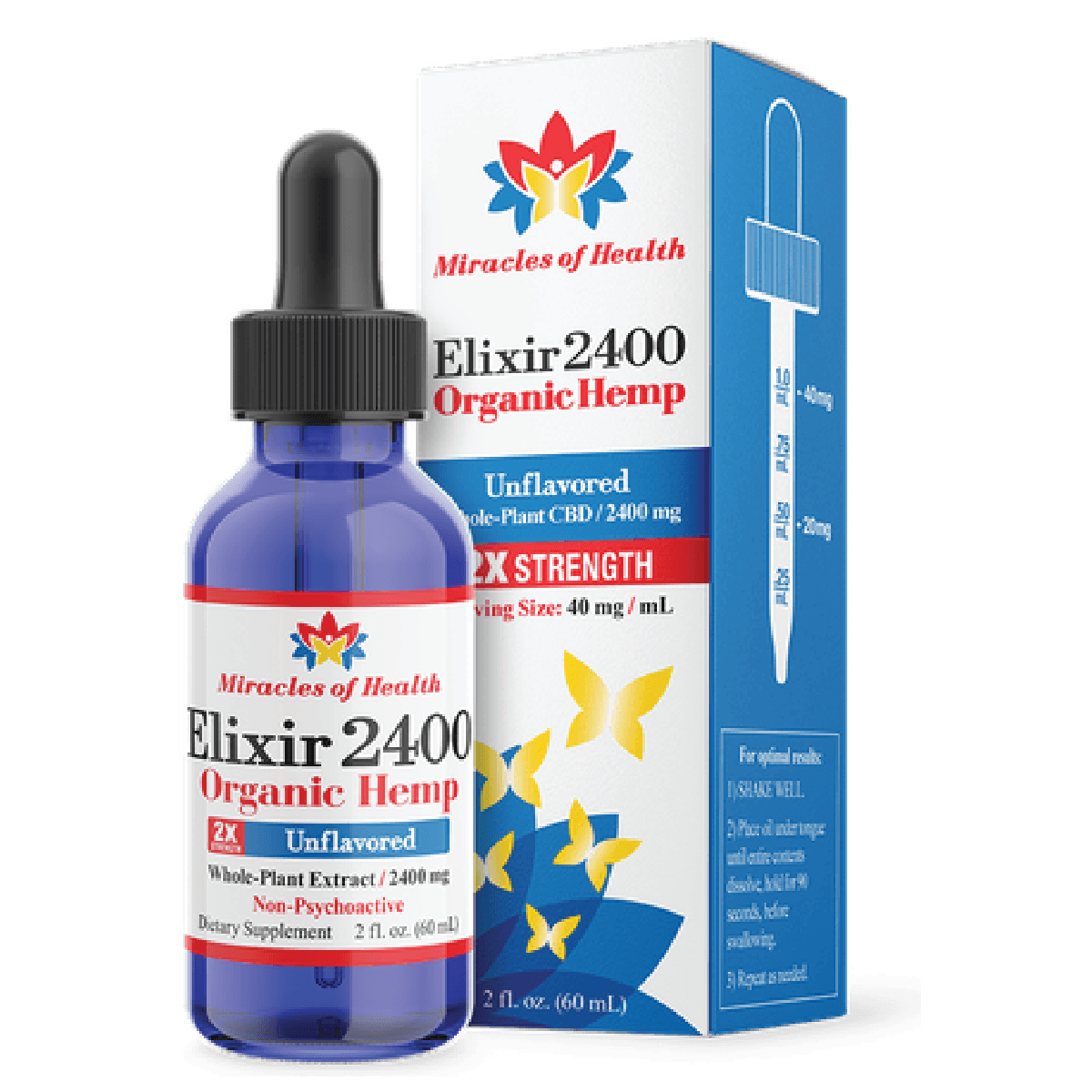 Unflavored Full Spectrum CBD Elixir 2400 | 2400 mg CBD Infused with Organic Olive Oil