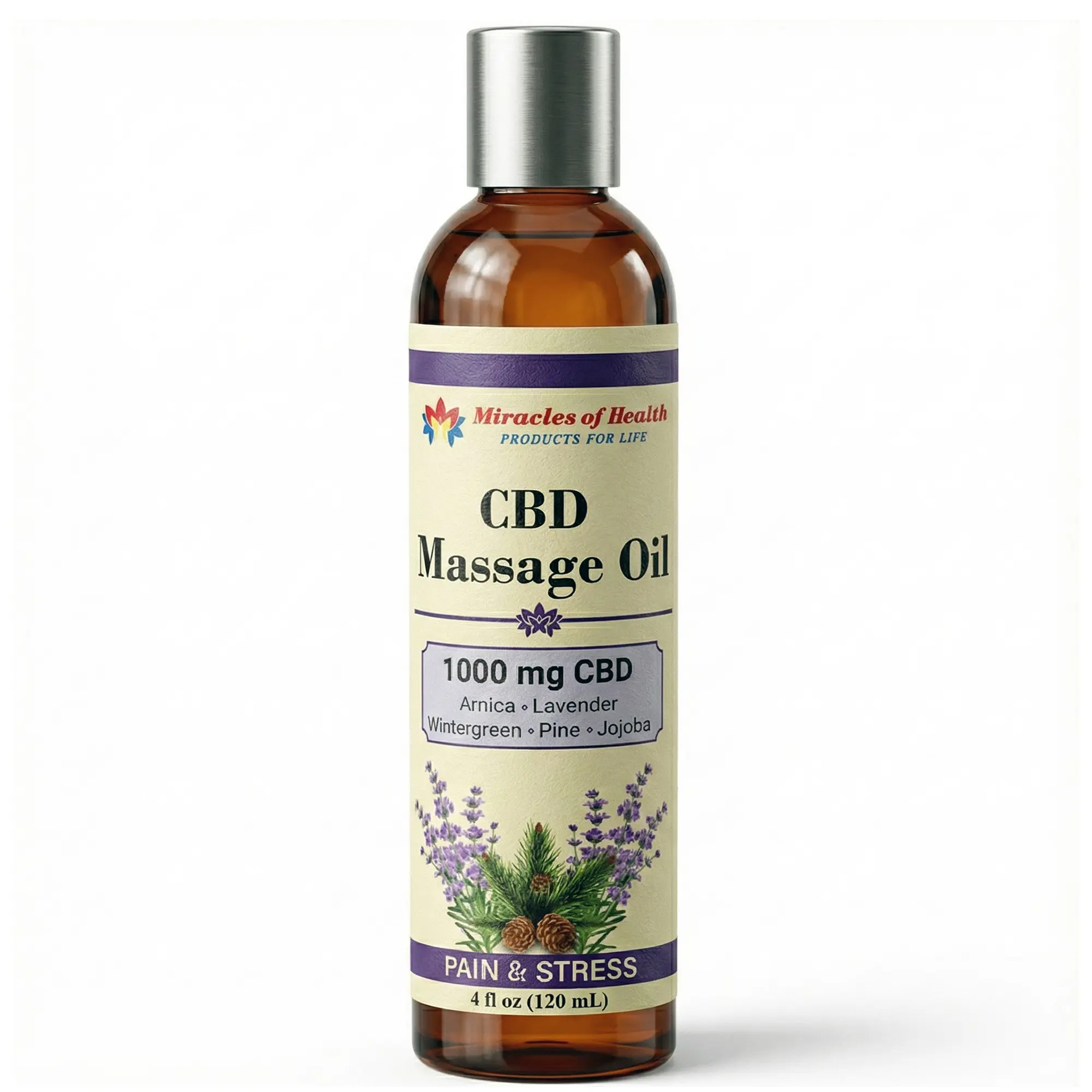 4 oz. CBD Massage Oil | 1000 mg CBD Infused with Essential Oils