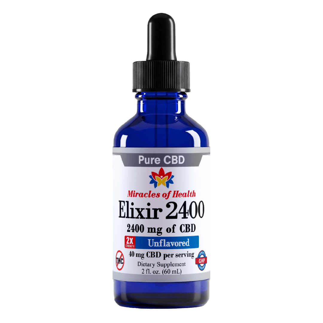 Unflavored CBD Isolate Elixir 2400 | 99% Pure CBD infused with Olive Oil | THC-Free