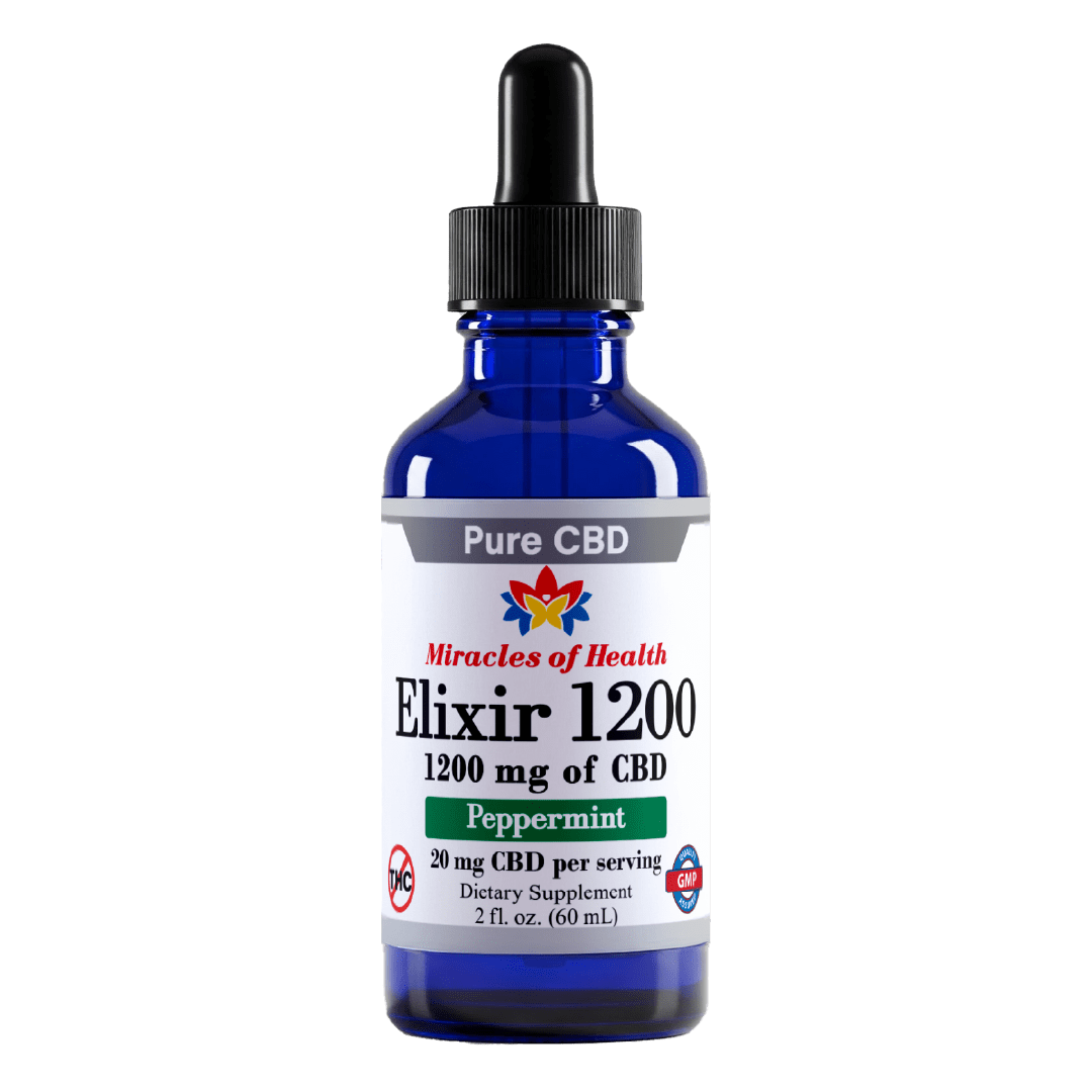 Peppermint CBD Isolate Elixir 1200 | 99% Pure CBD infused with Olive Oil | THC-Free