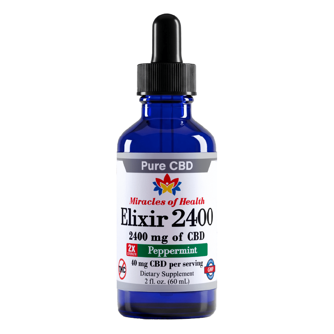 Peppermint CBD Isolate Elixir 2400 | 99% Pure CBD infused with Olive Oil | THC-Free